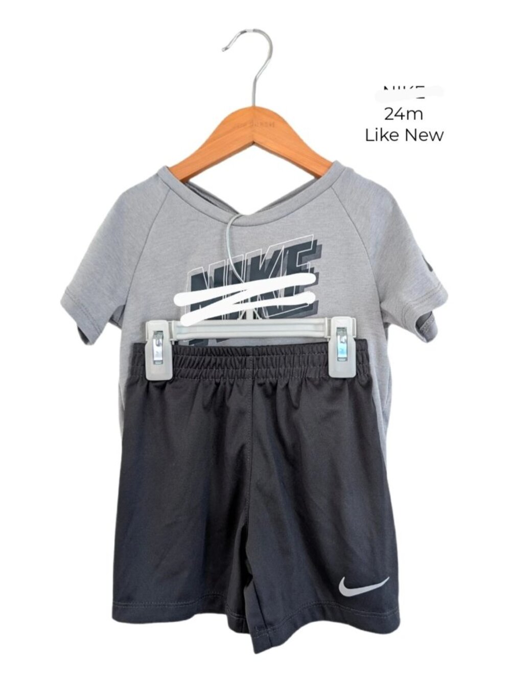 Nike Grey Toddler‎ Athletic Material Basketball Shorts & T-Shirt 24m